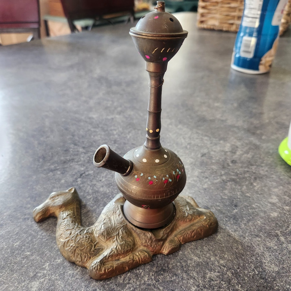 Vintage Brass Camel Incense Burner & Decorative Tray - Middle Eastern (no Hose)
